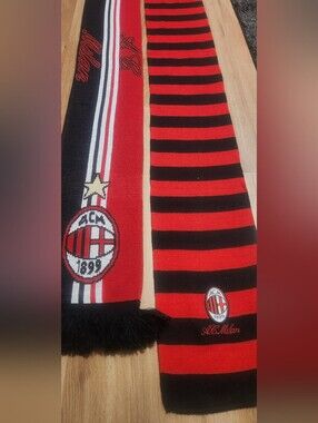 AC MILAN 2 SCARVES Soccer Calcio Futbol Rossoneri Milan Scarf